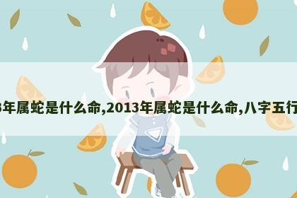 2013年属蛇是什么命,2013年属蛇是什么命,八字五行缺啥