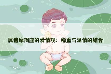 属猪摩羯座的爱情观：稳重与温情的结合