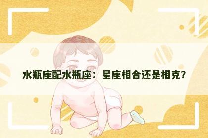 水瓶座配水瓶座：星座相合还是相克？